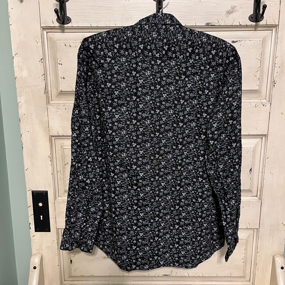 PRADA [Milano] Men's Black Floral Button Front Shirt Size XL/16 1/2 - Picture 3 of 10